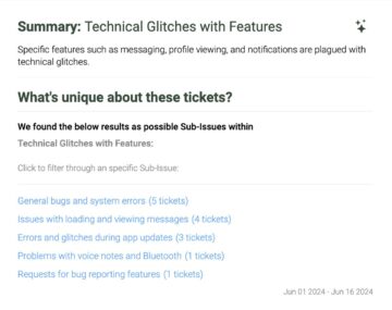 technical glitches with features issue